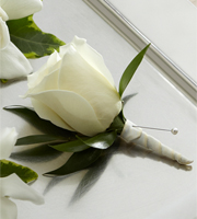 The FTD� White Rose Boutonniere