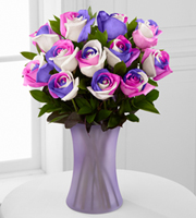 Loving Wishes Fiesta Rose Bouquet - 12 Stems - VASE INCLUDED